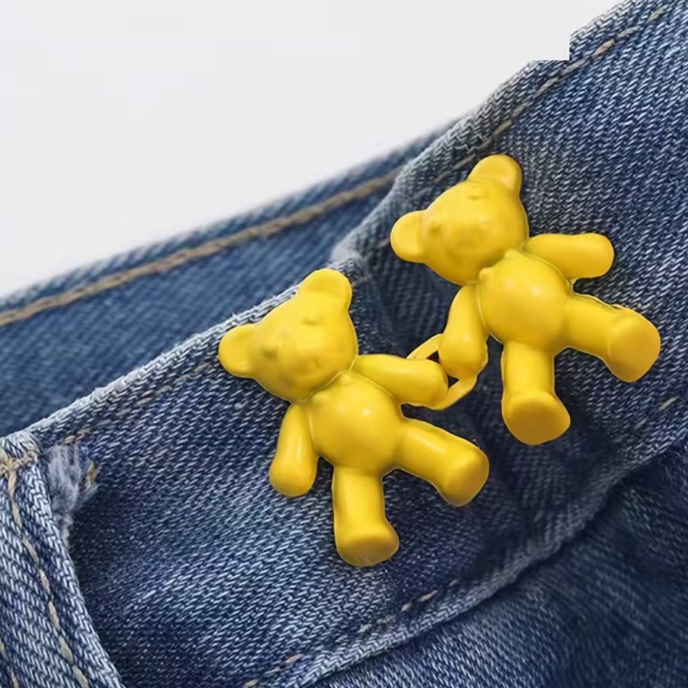 Yellow Jean Waist Tightener Resizing Device Detachable Buckle
